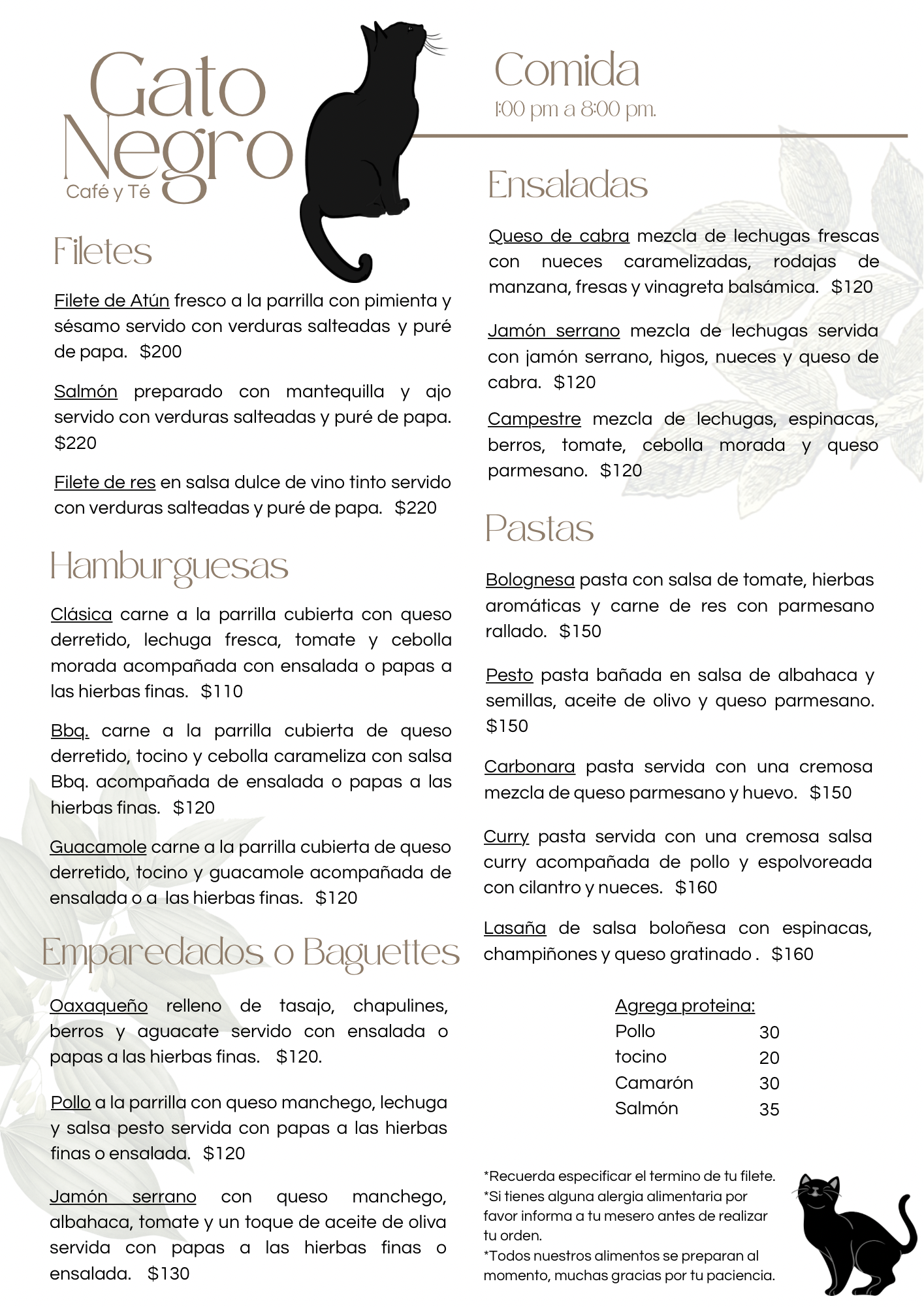 Menu Comida