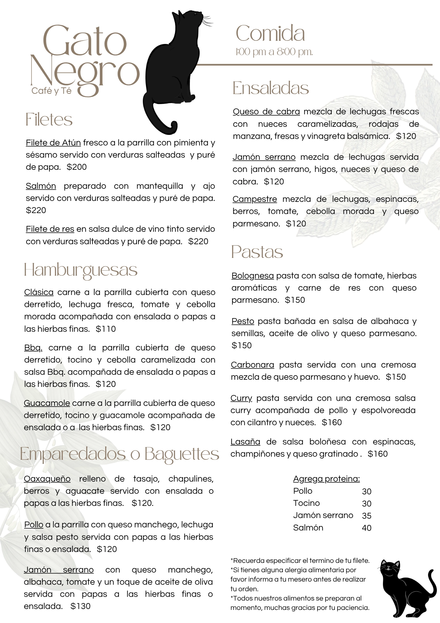 Menu Comida