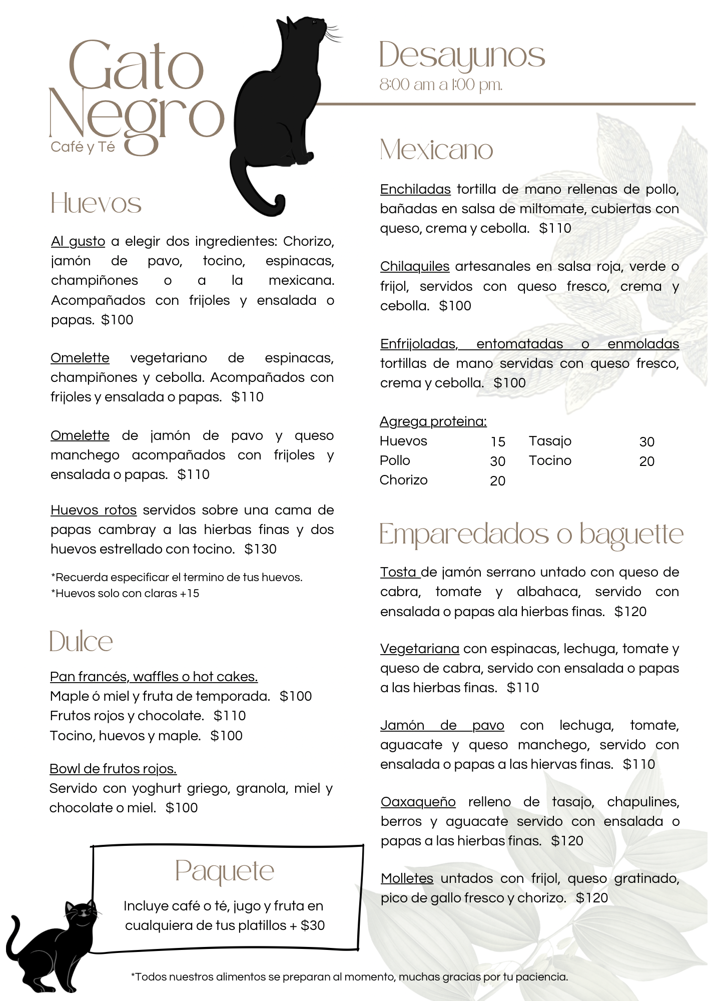 Menu Desayunos