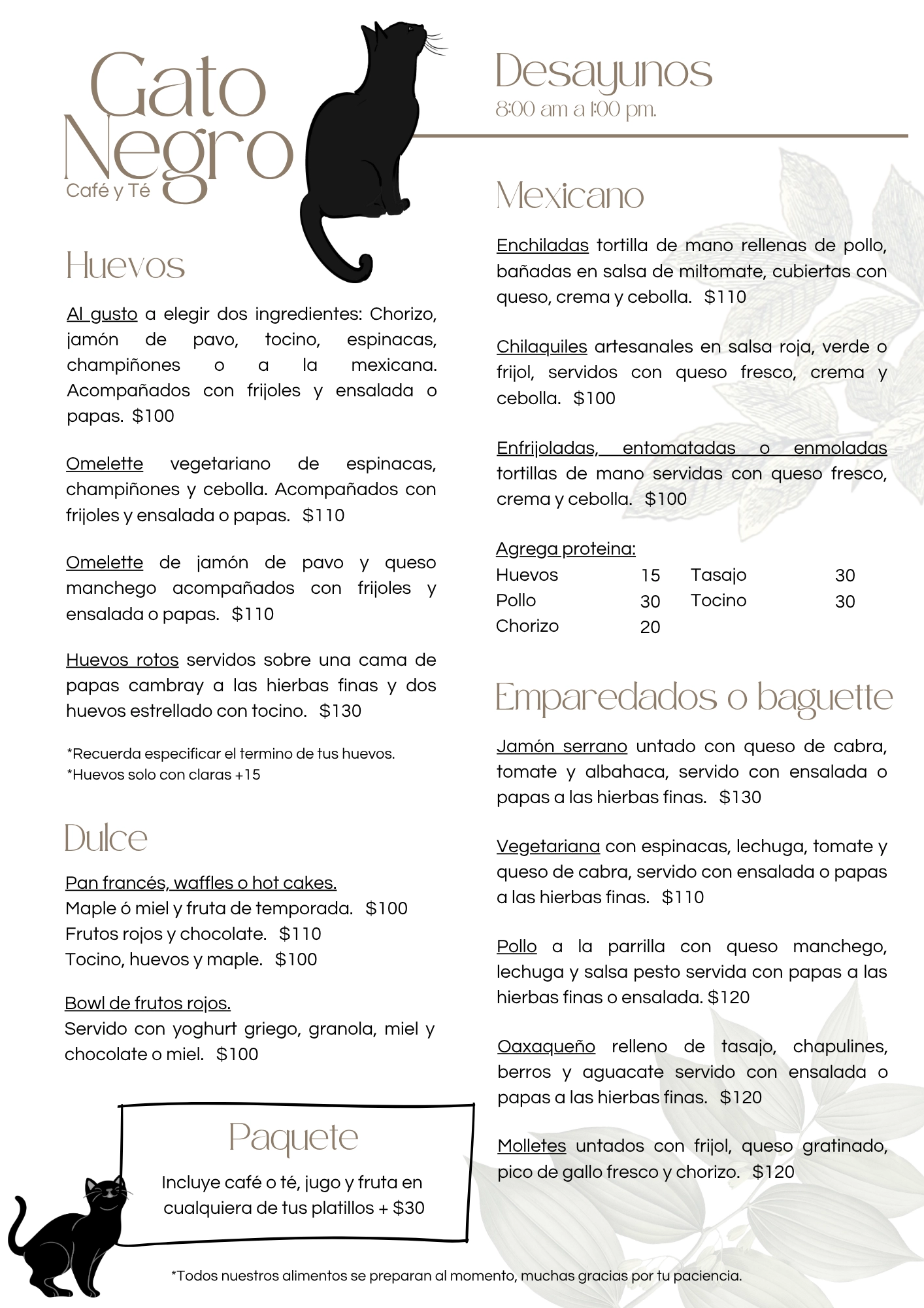 Menu Desayunos